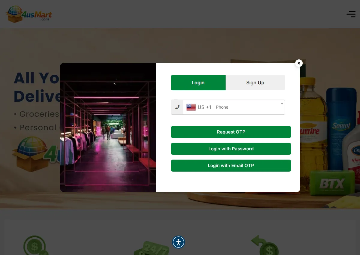 Store homepage