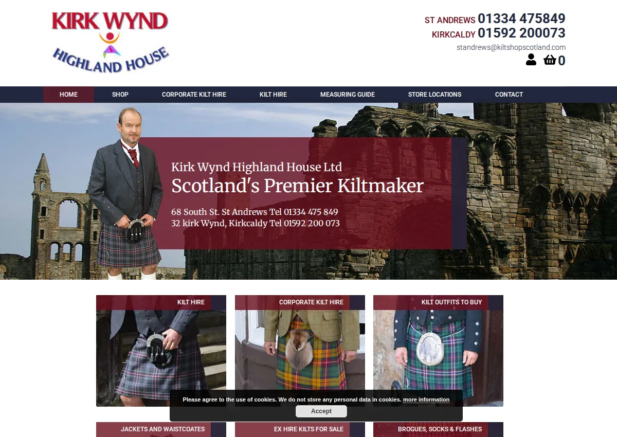 Store homepage