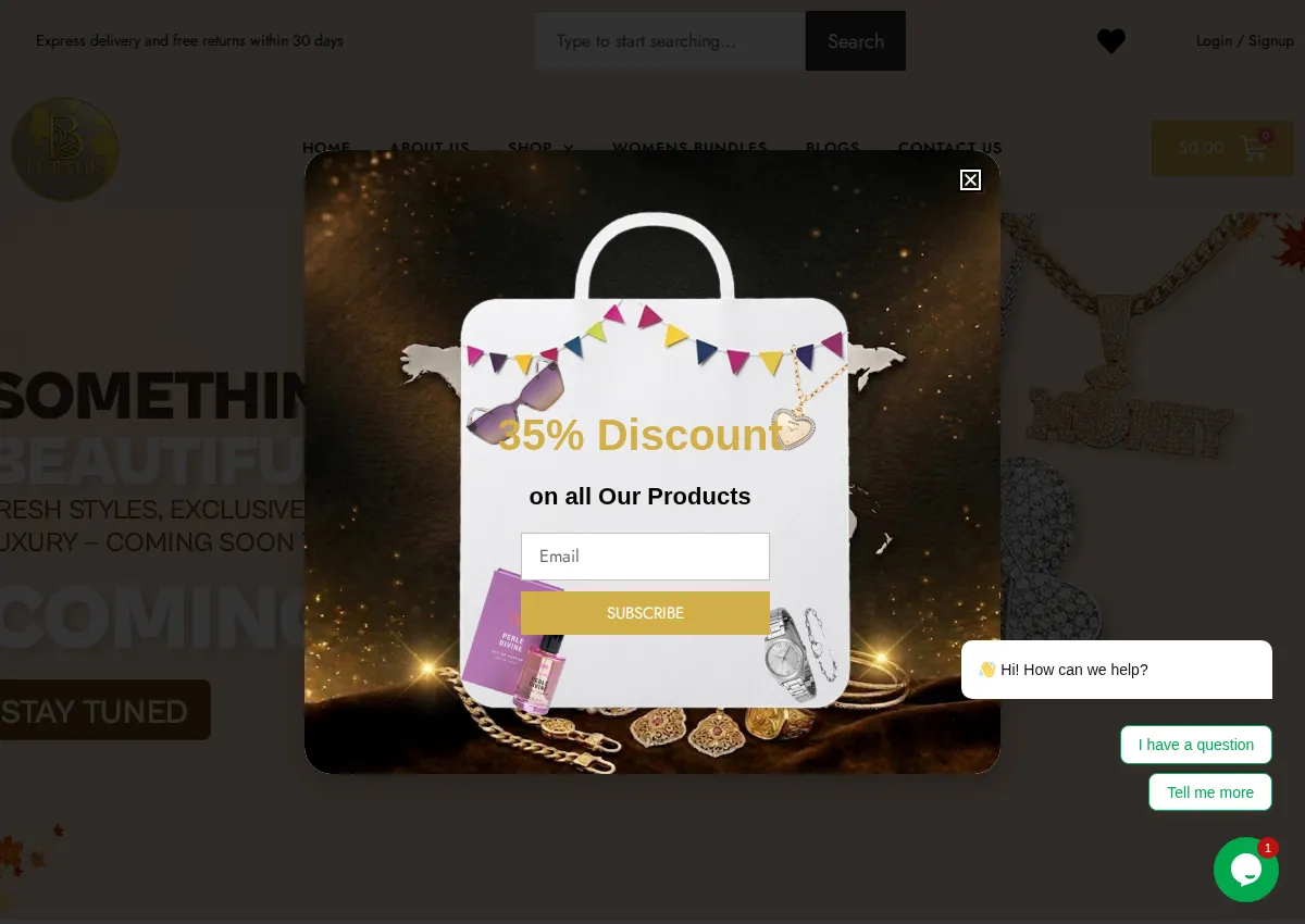 Store homepage