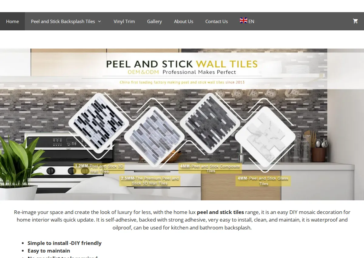 Store homepage