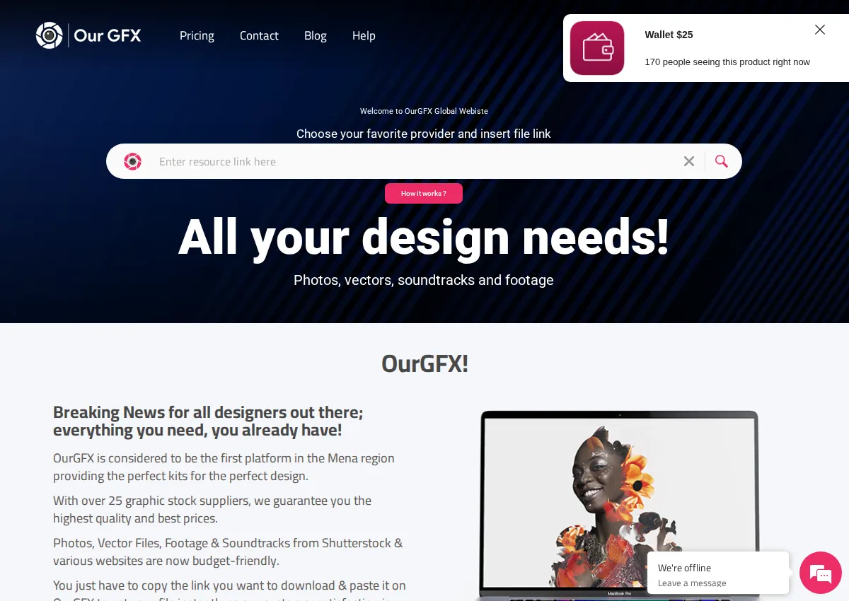 Store homepage