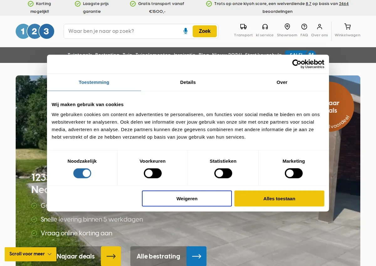 Store homepage