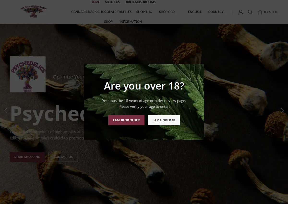 Store homepage