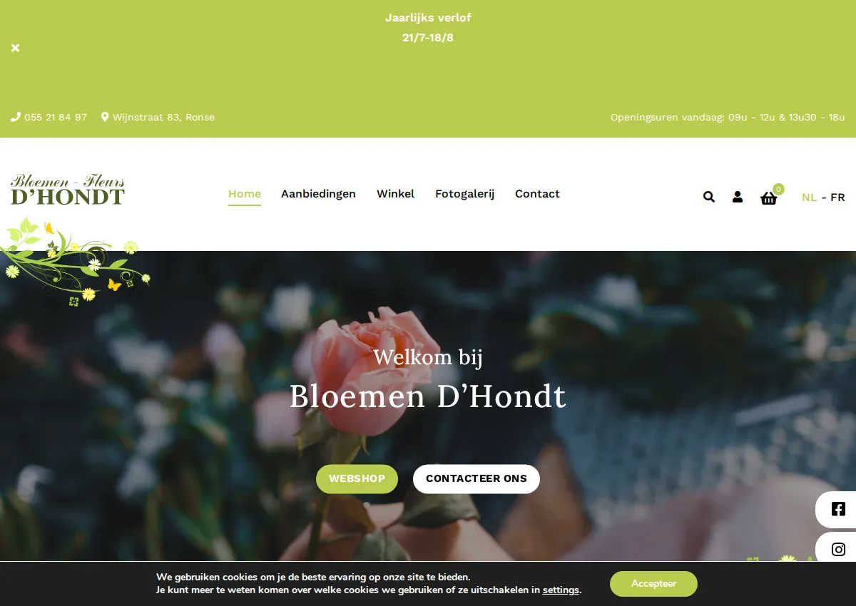 Store homepage