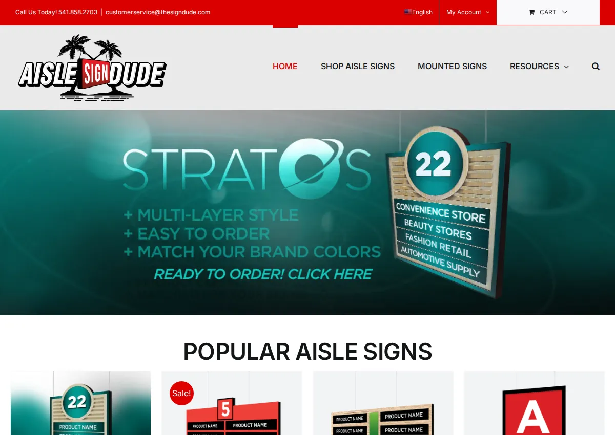 Store homepage