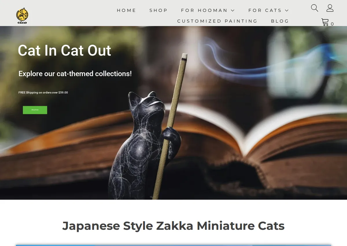 Store homepage
