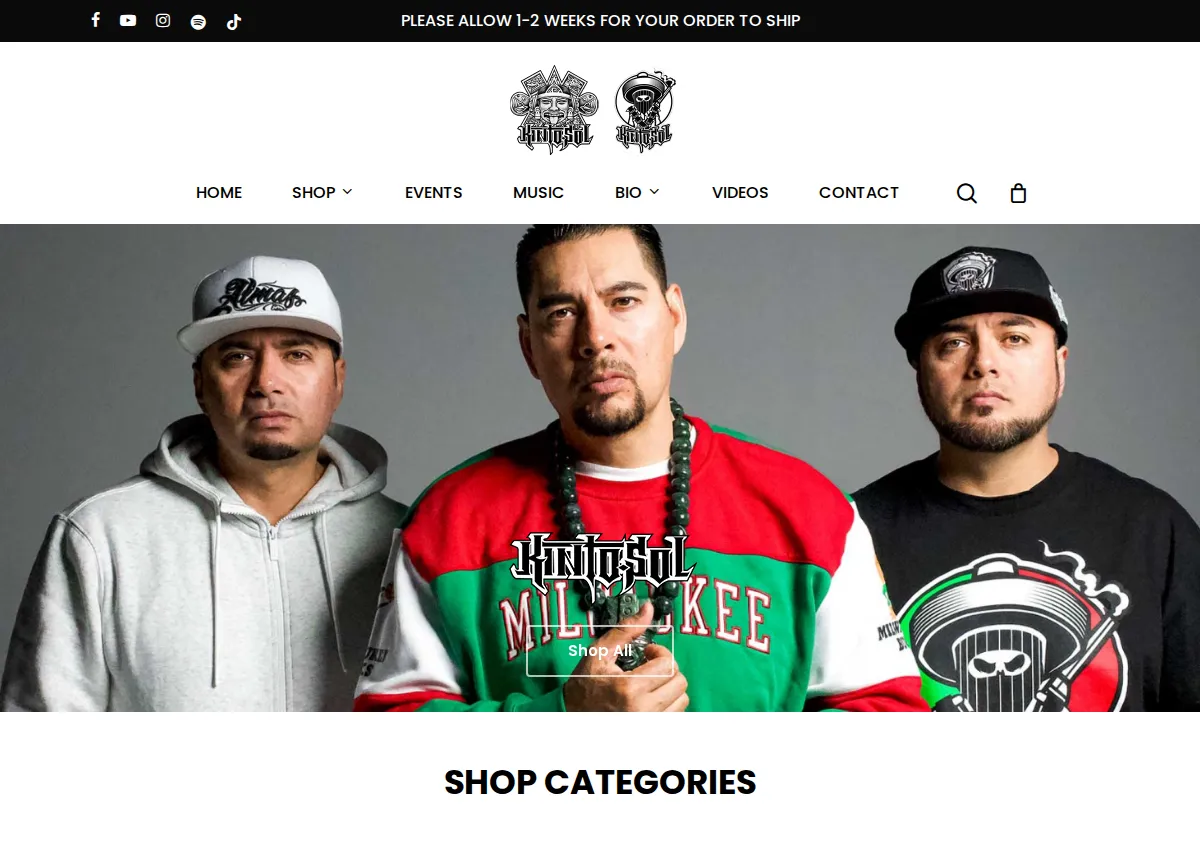 Store homepage