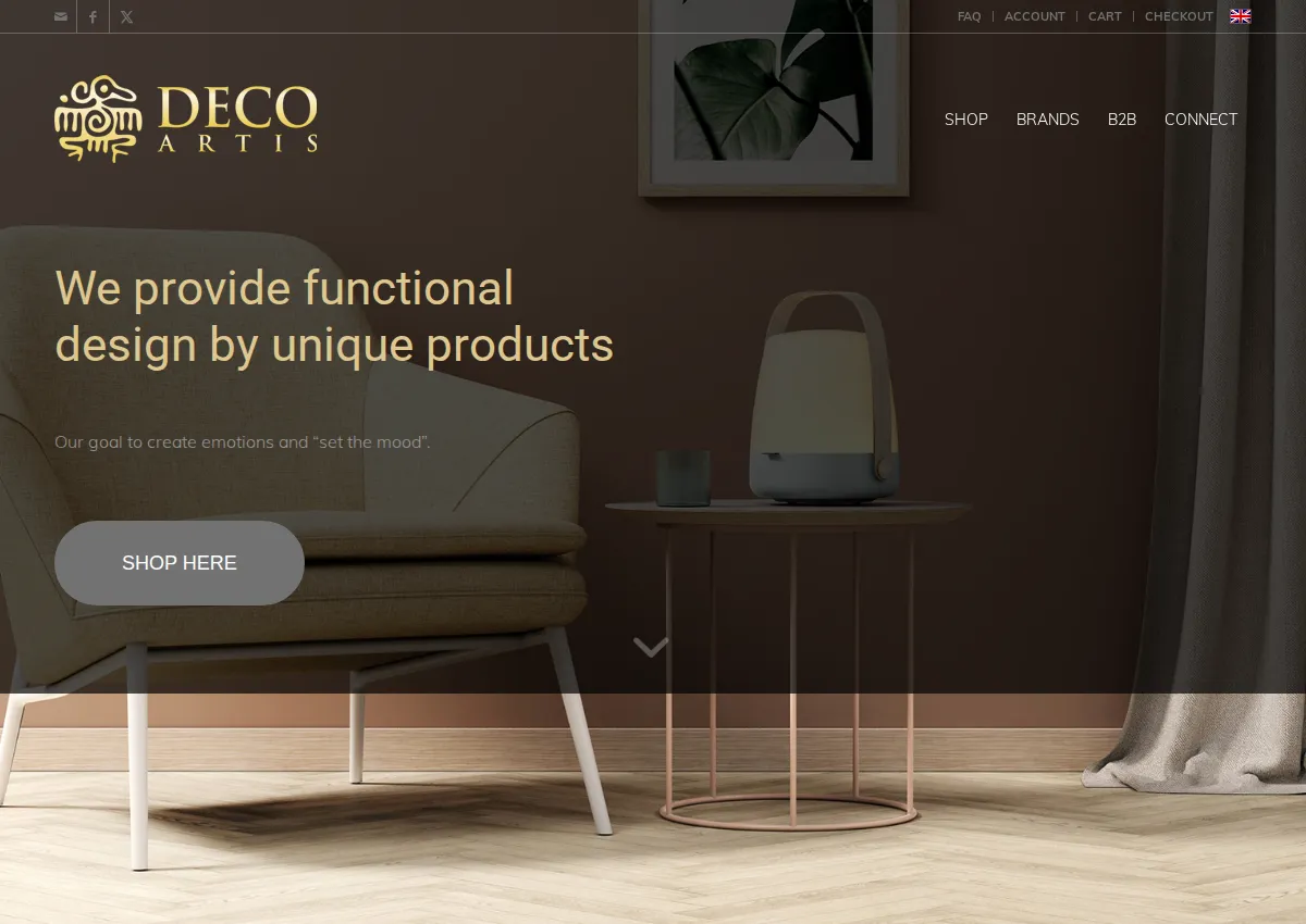 Store homepage