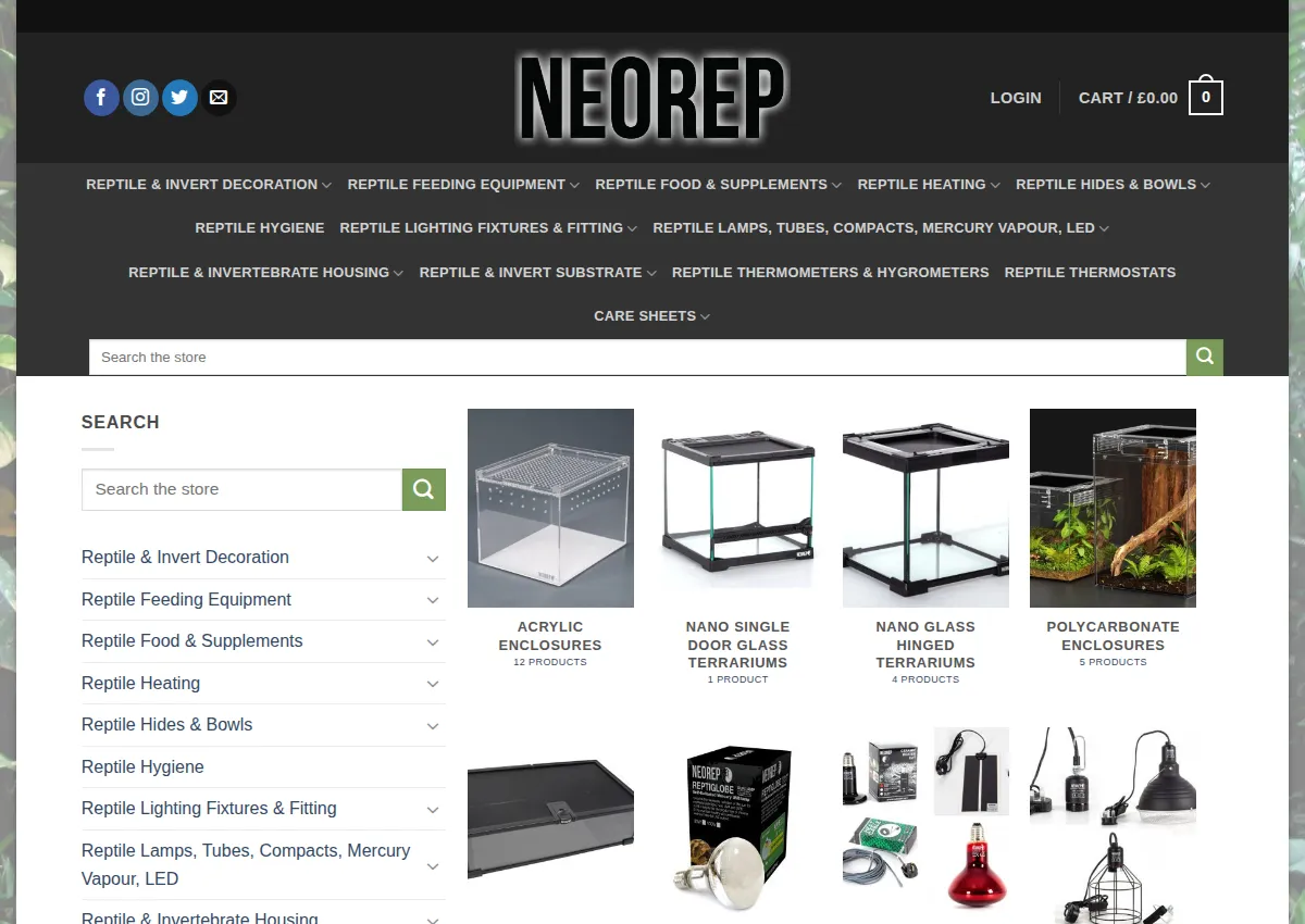 Store homepage