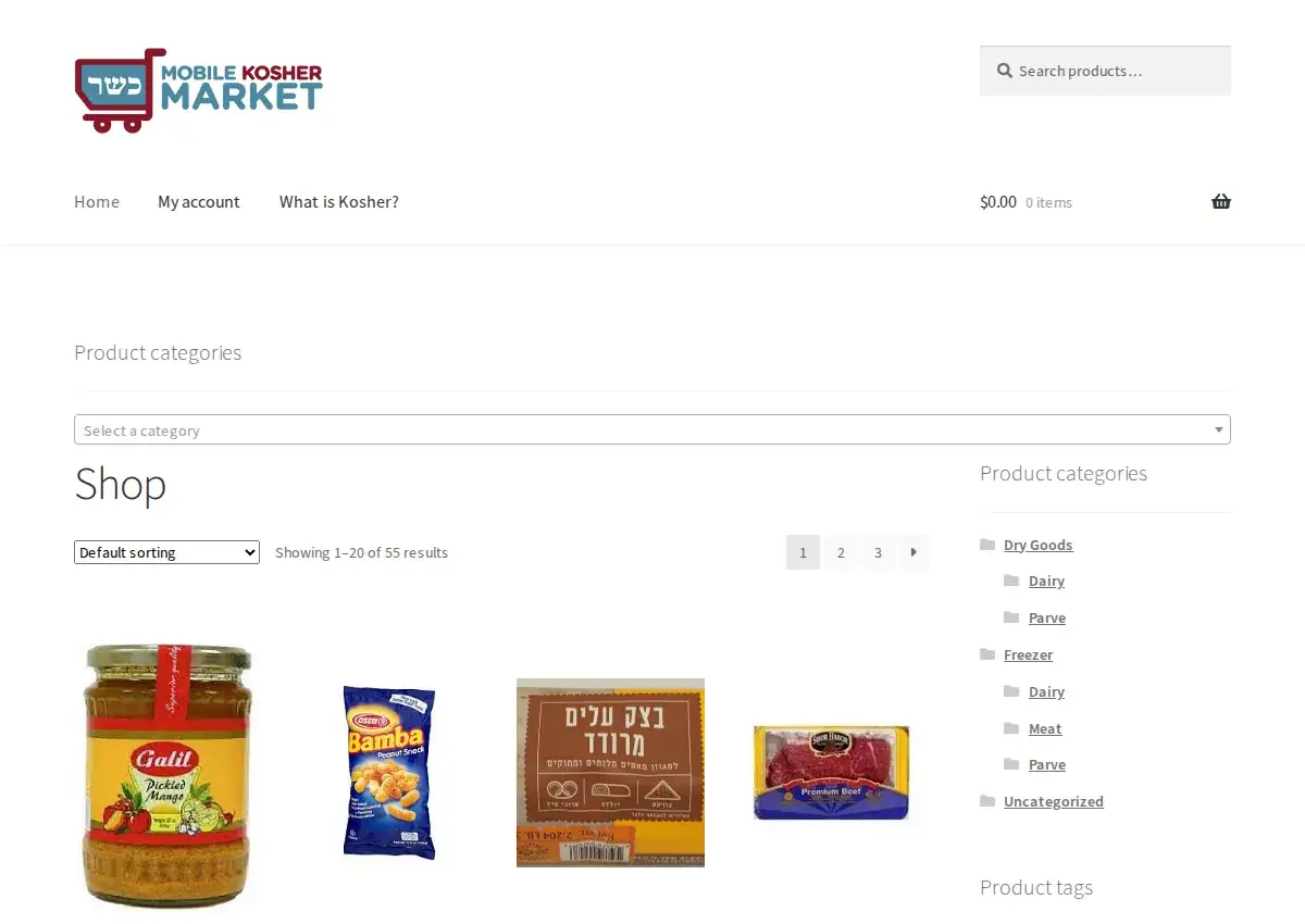 Store homepage