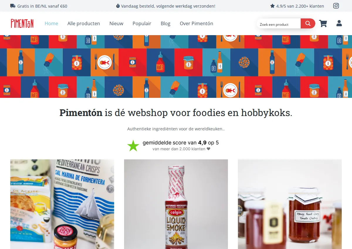 Store homepage