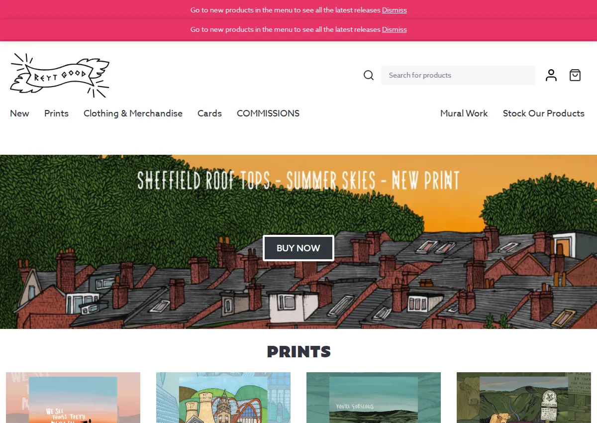 Store homepage