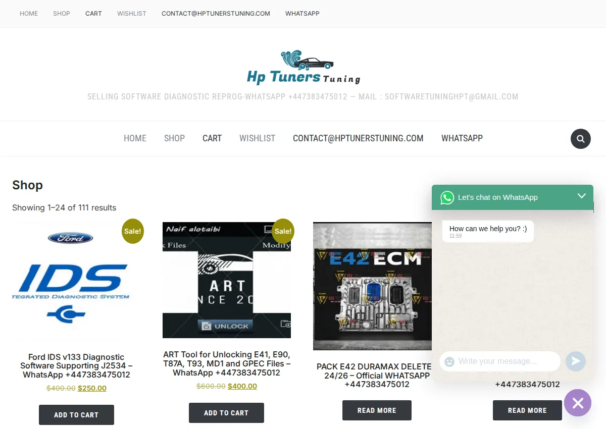 Store homepage