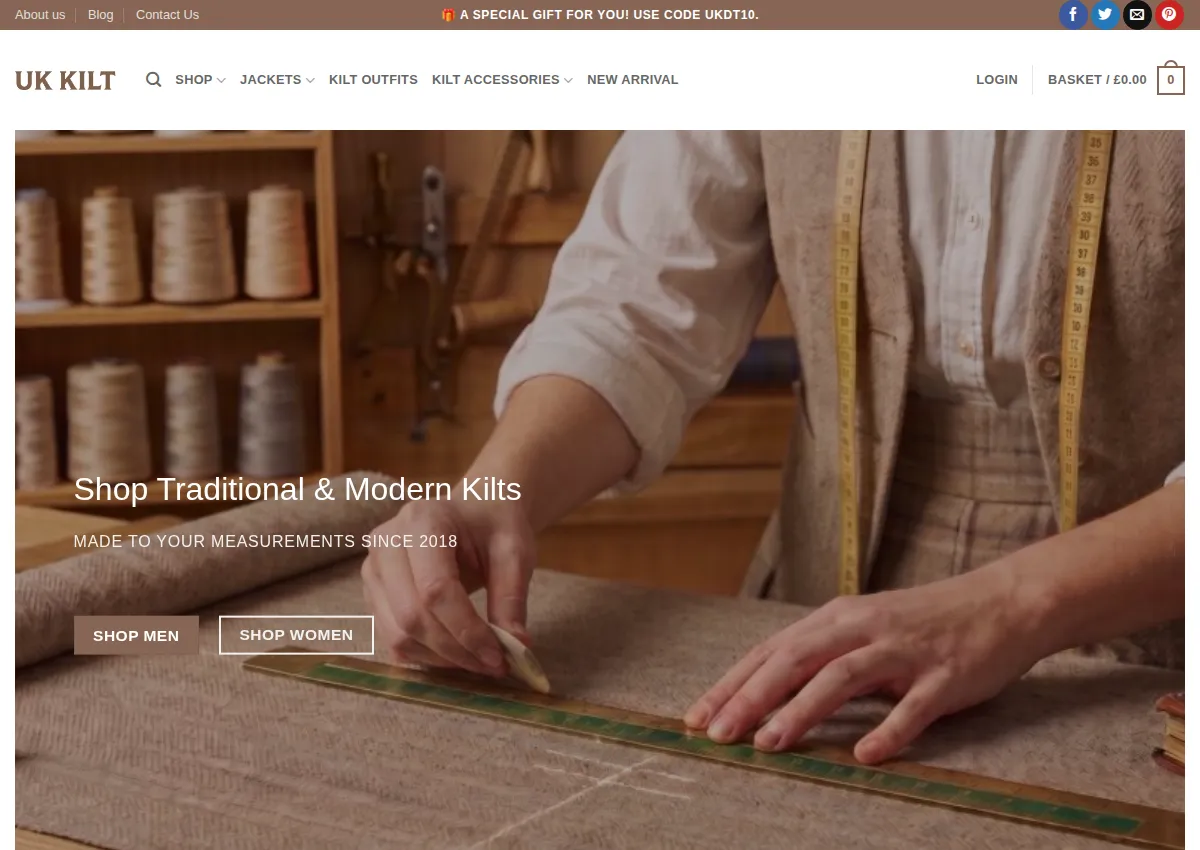 Store homepage