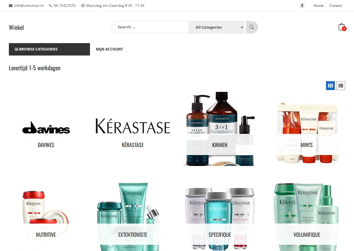 Store homepage