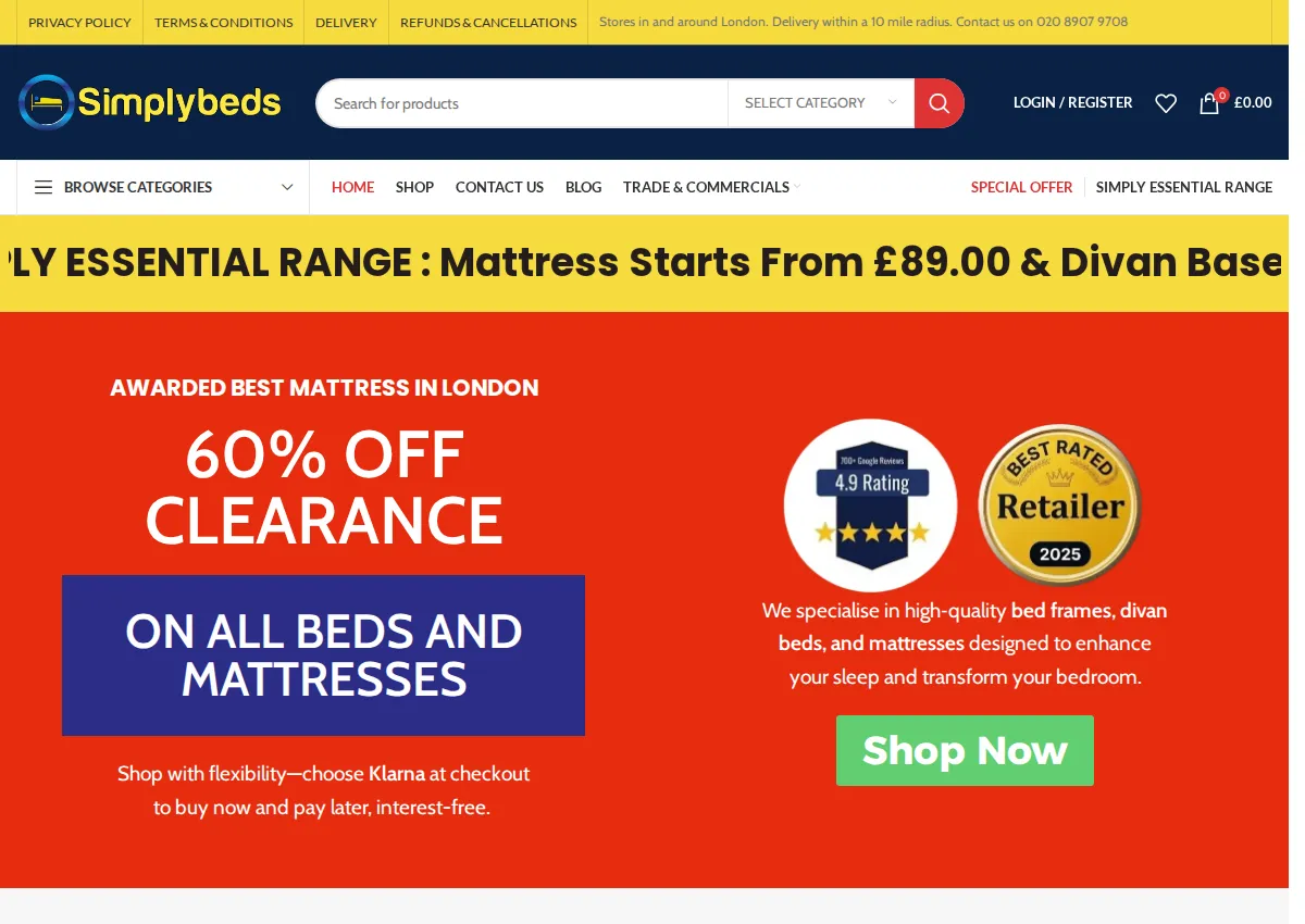 Store homepage