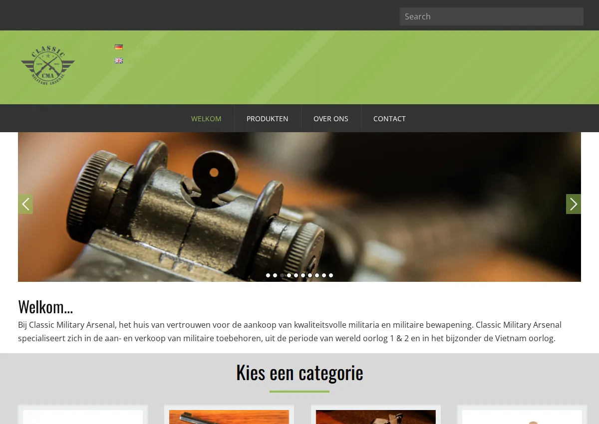 Store homepage