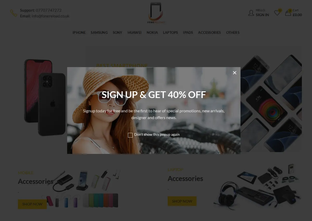 Store homepage