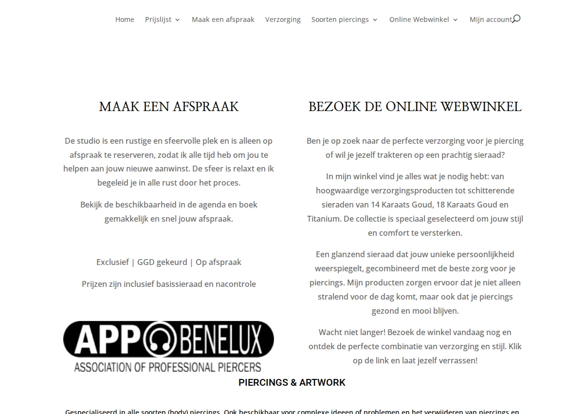 Store homepage