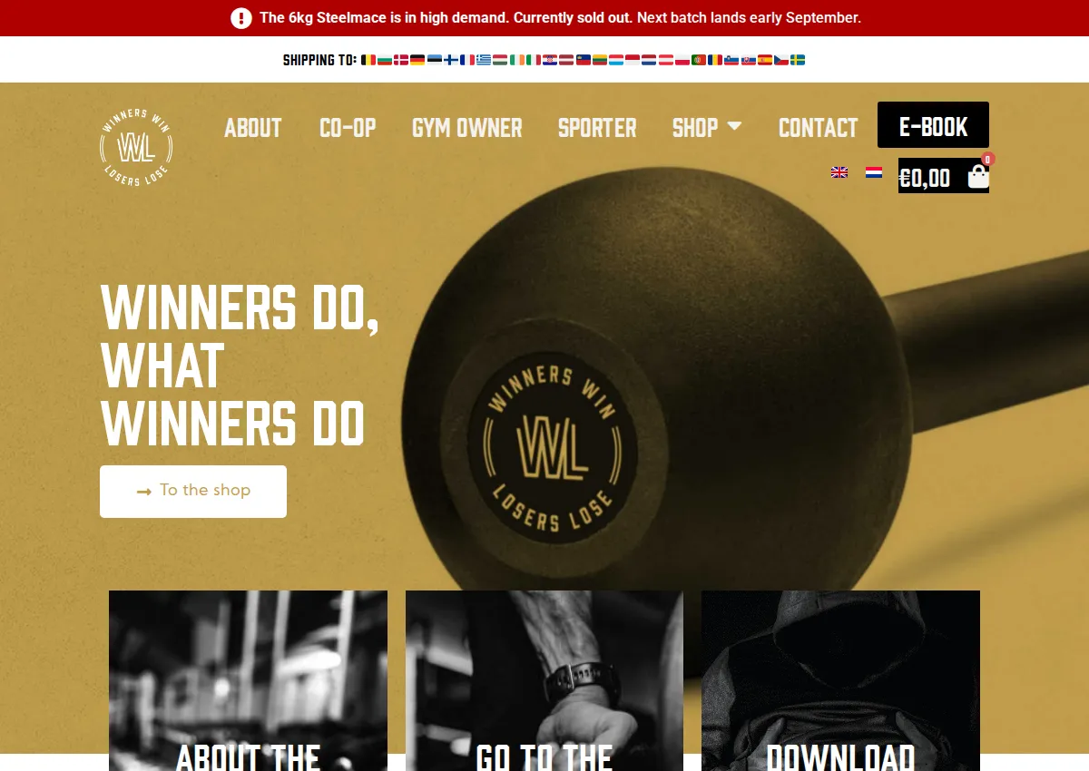 Store homepage