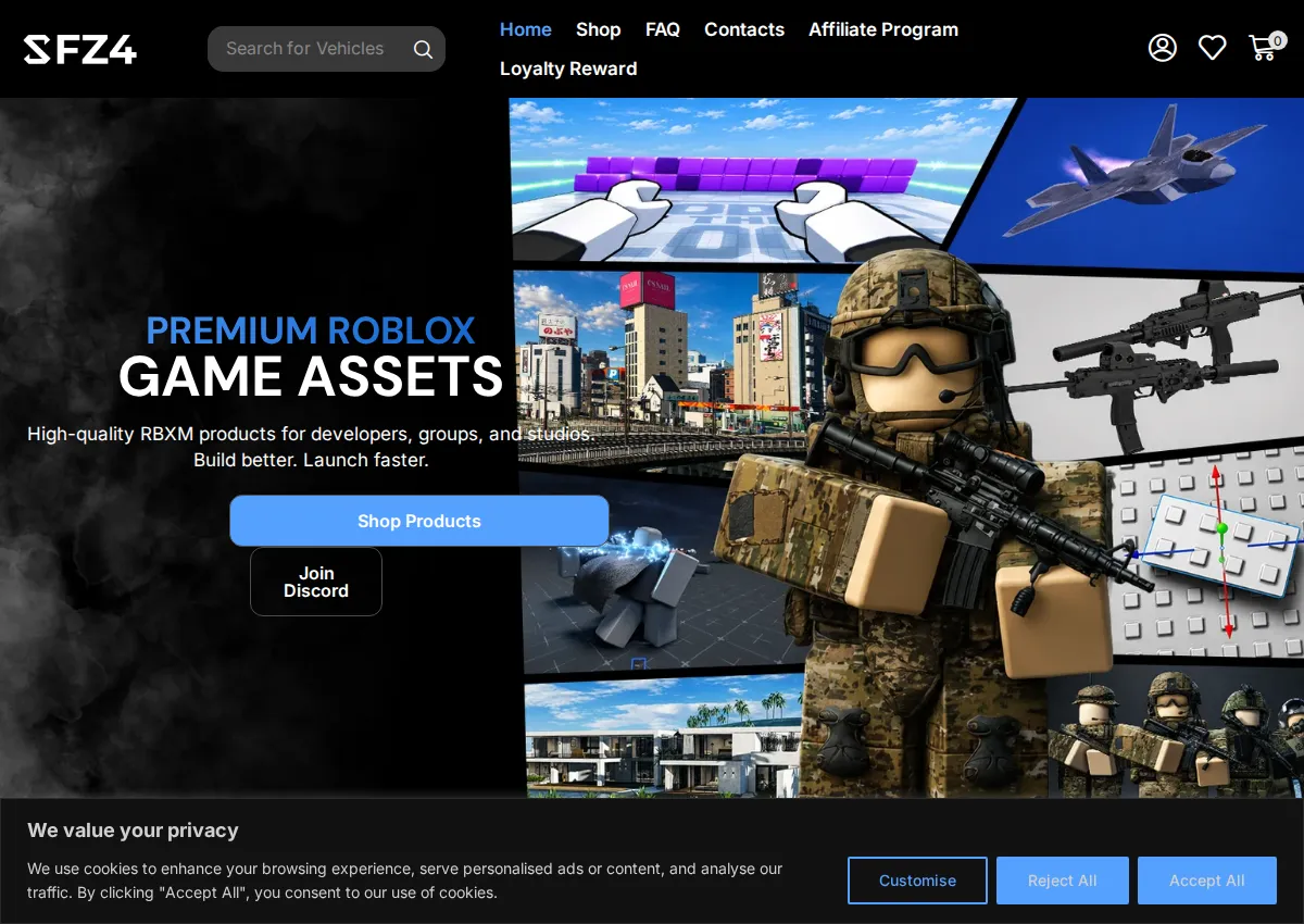 Store homepage