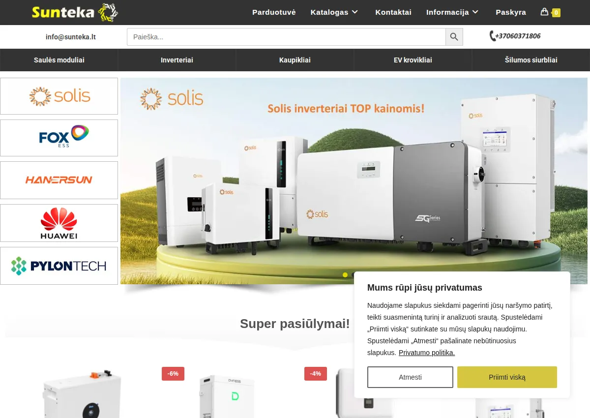 Store homepage