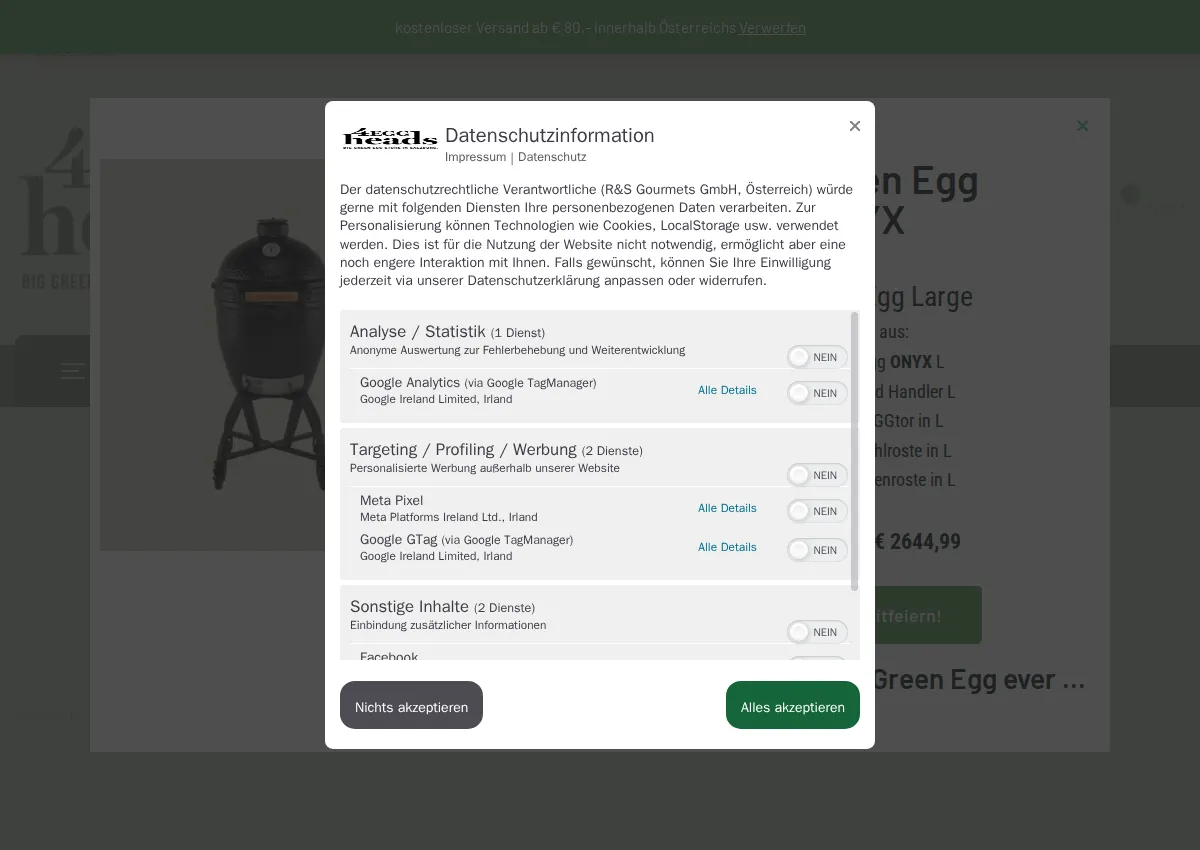 Store homepage