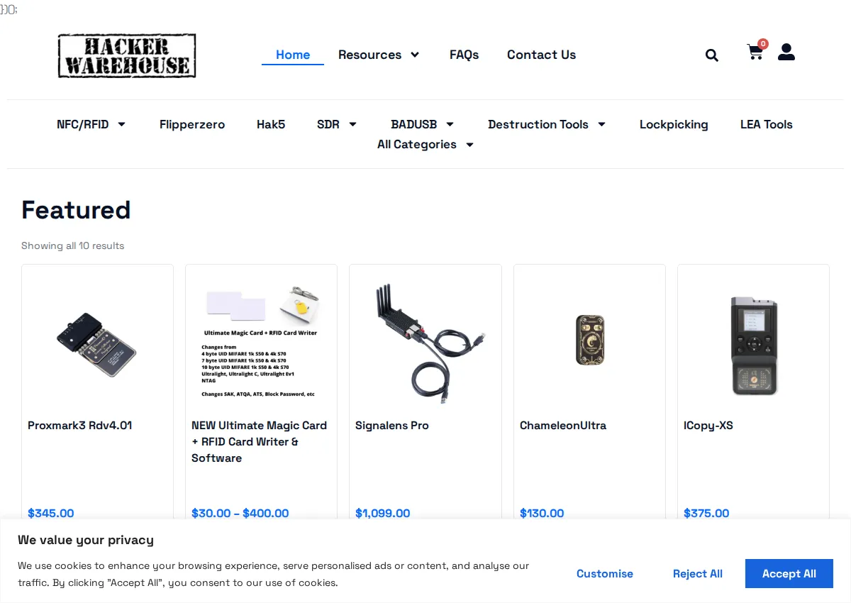 Store homepage