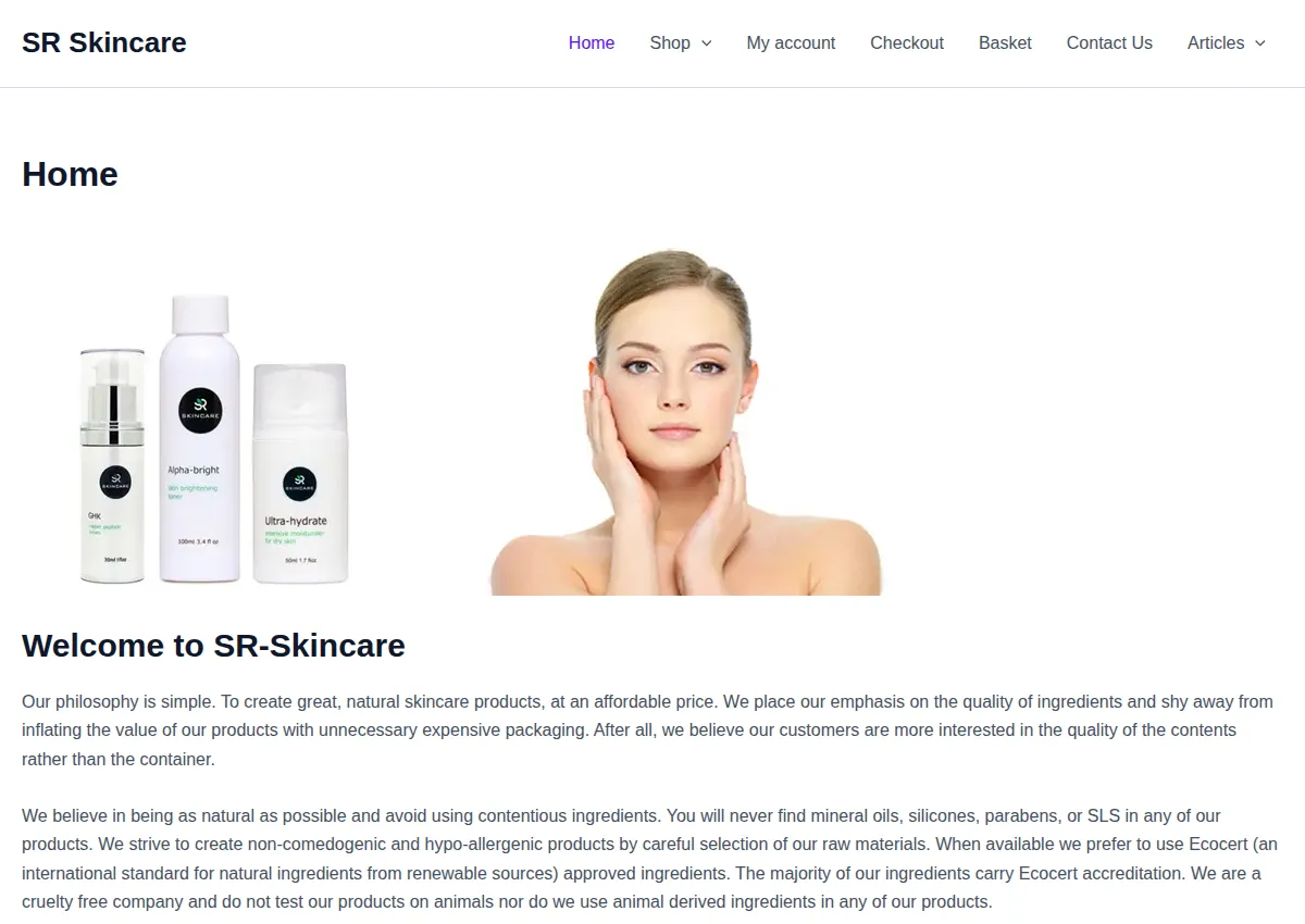 Store homepage