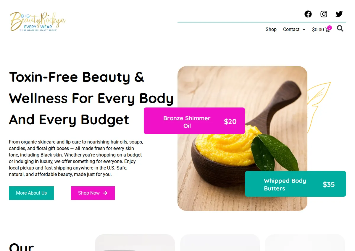 Store homepage