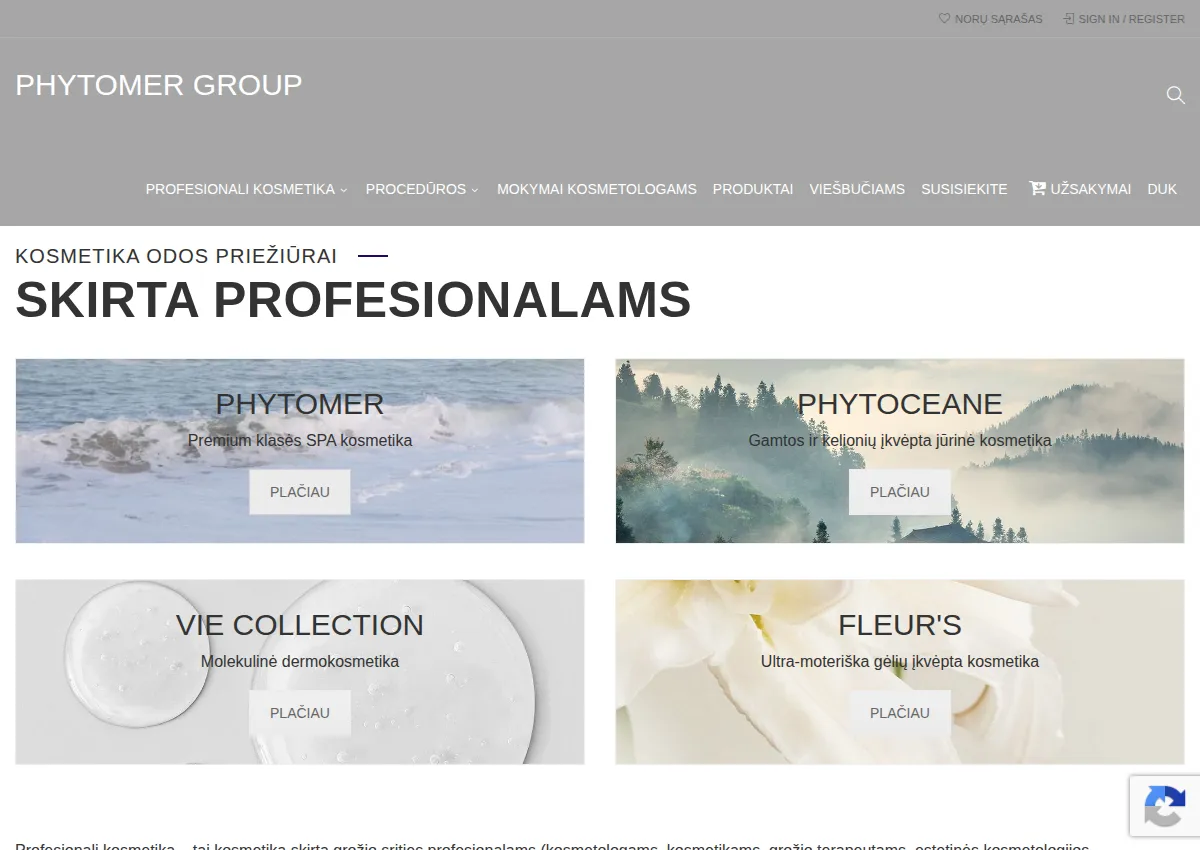 Store homepage