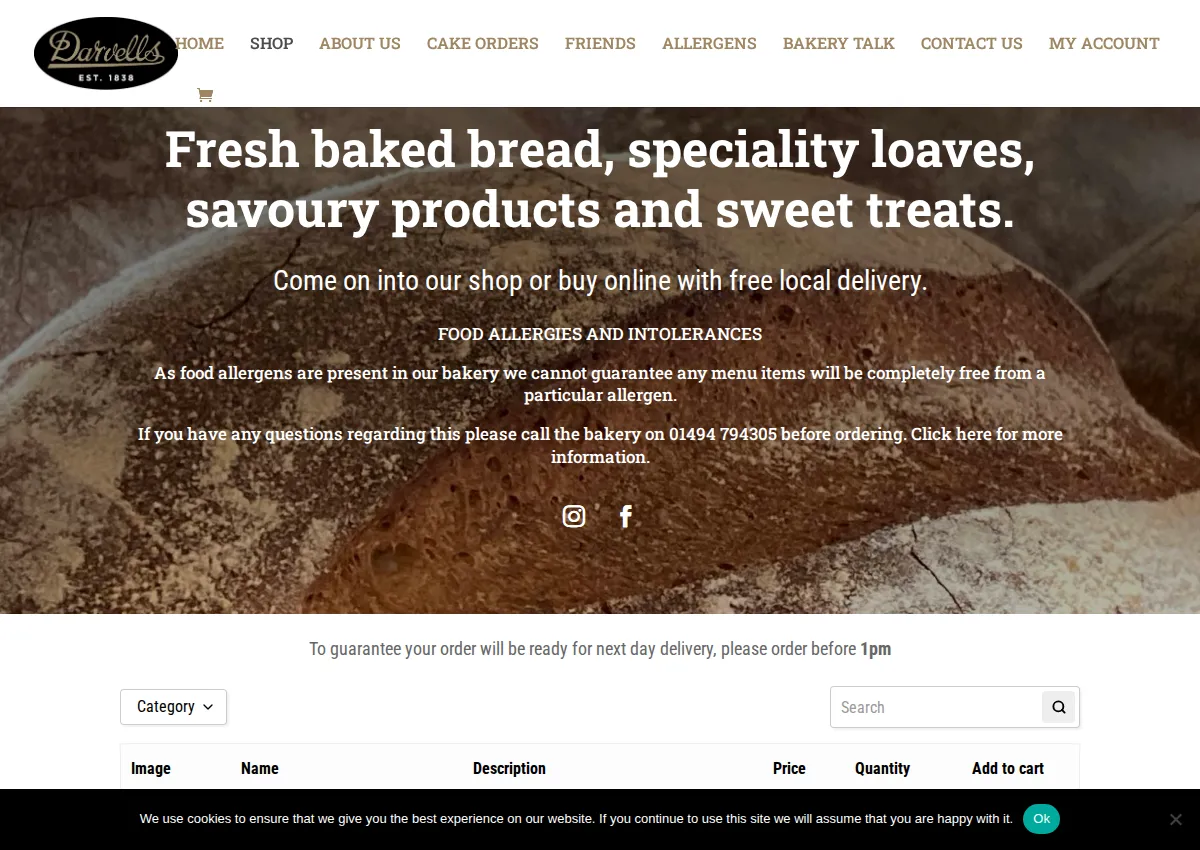 Store homepage