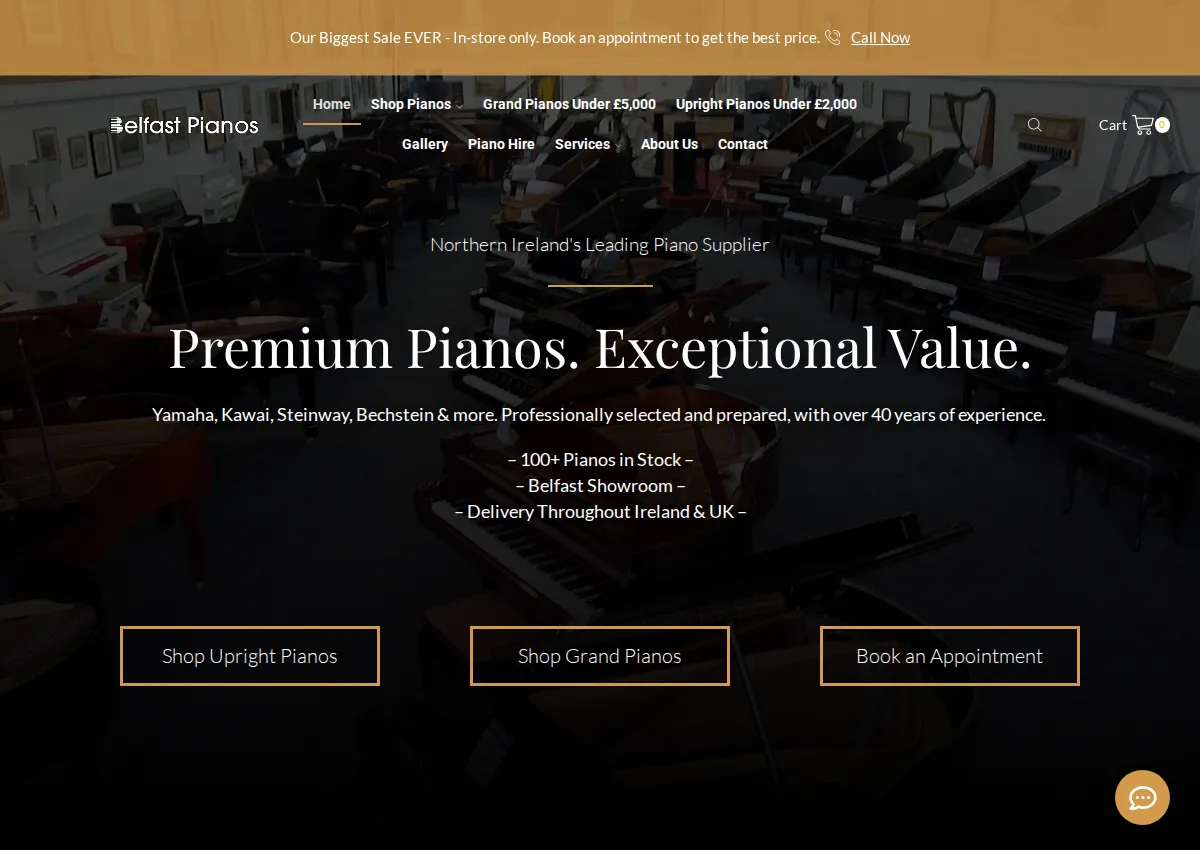 Store homepage