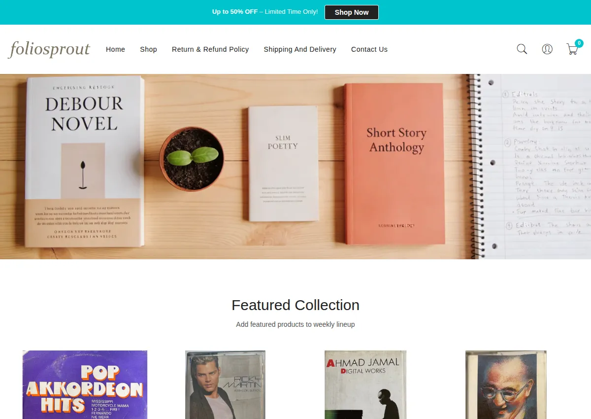 Store homepage