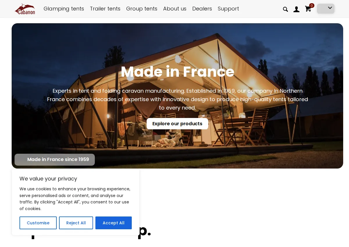 Store homepage