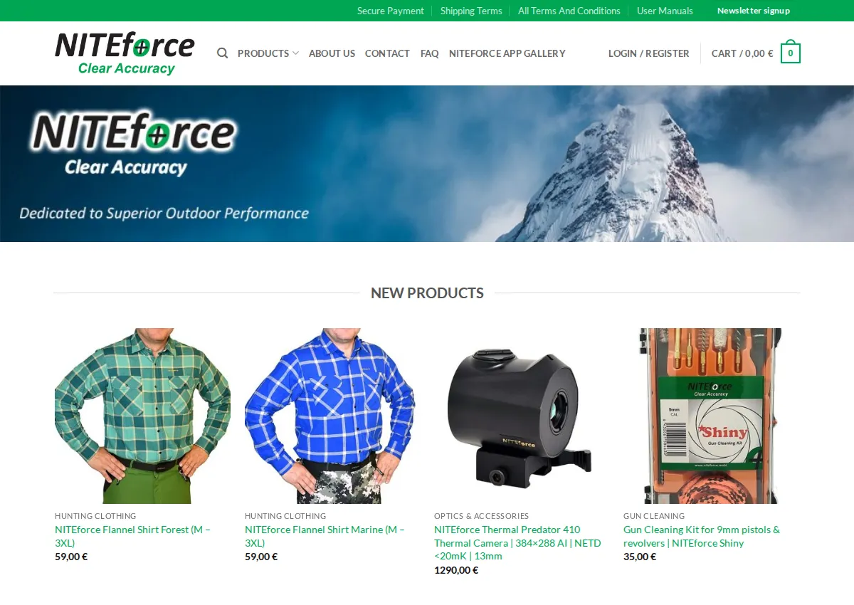 Store homepage