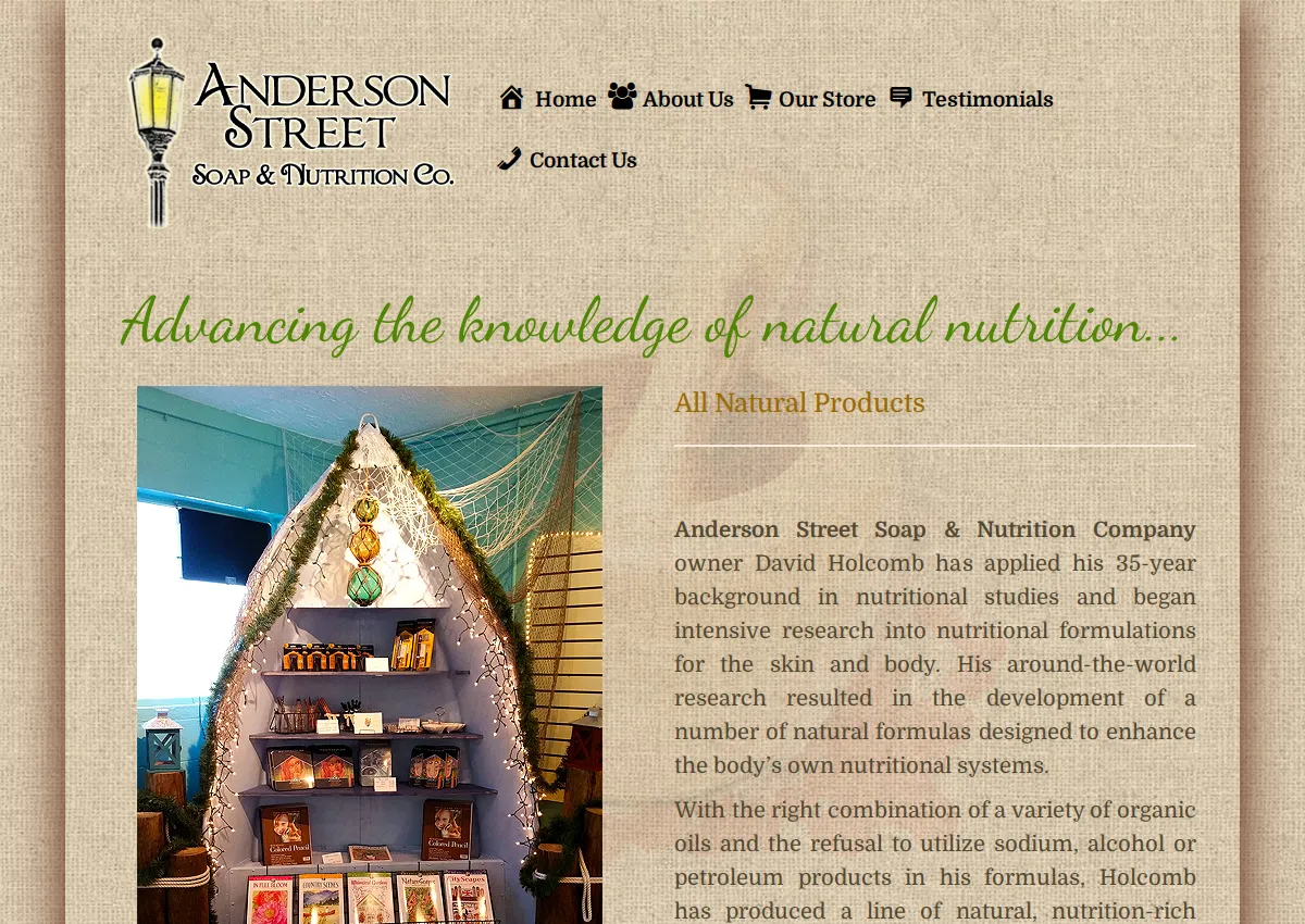 Store homepage