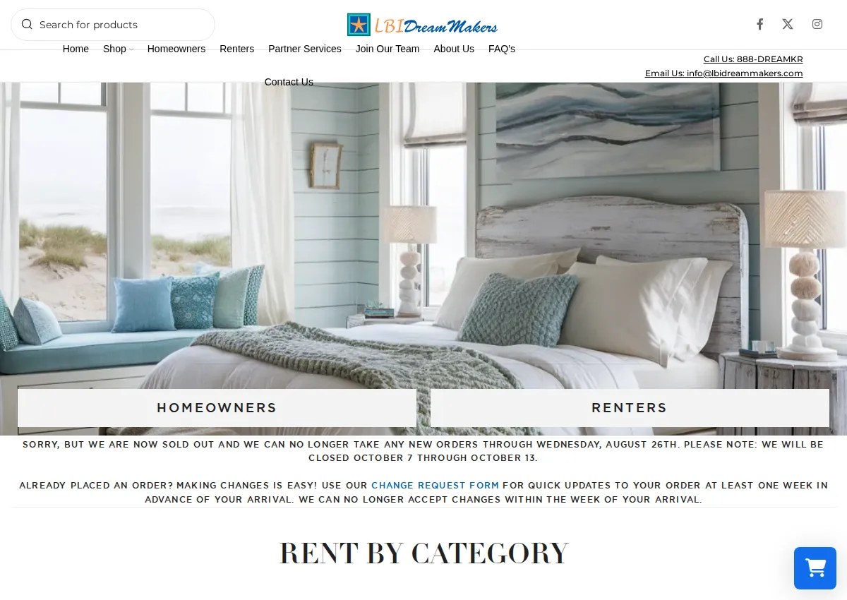 Store homepage