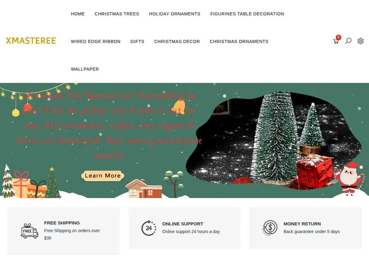 Store homepage