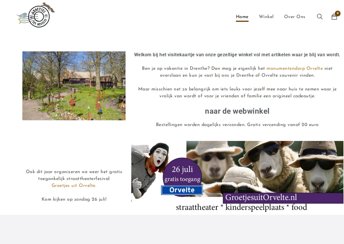 Store homepage