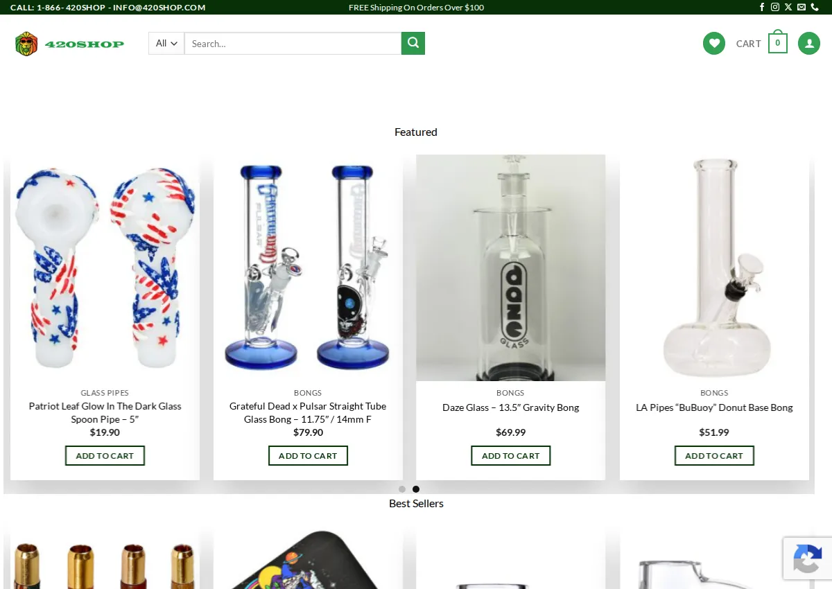 Store homepage