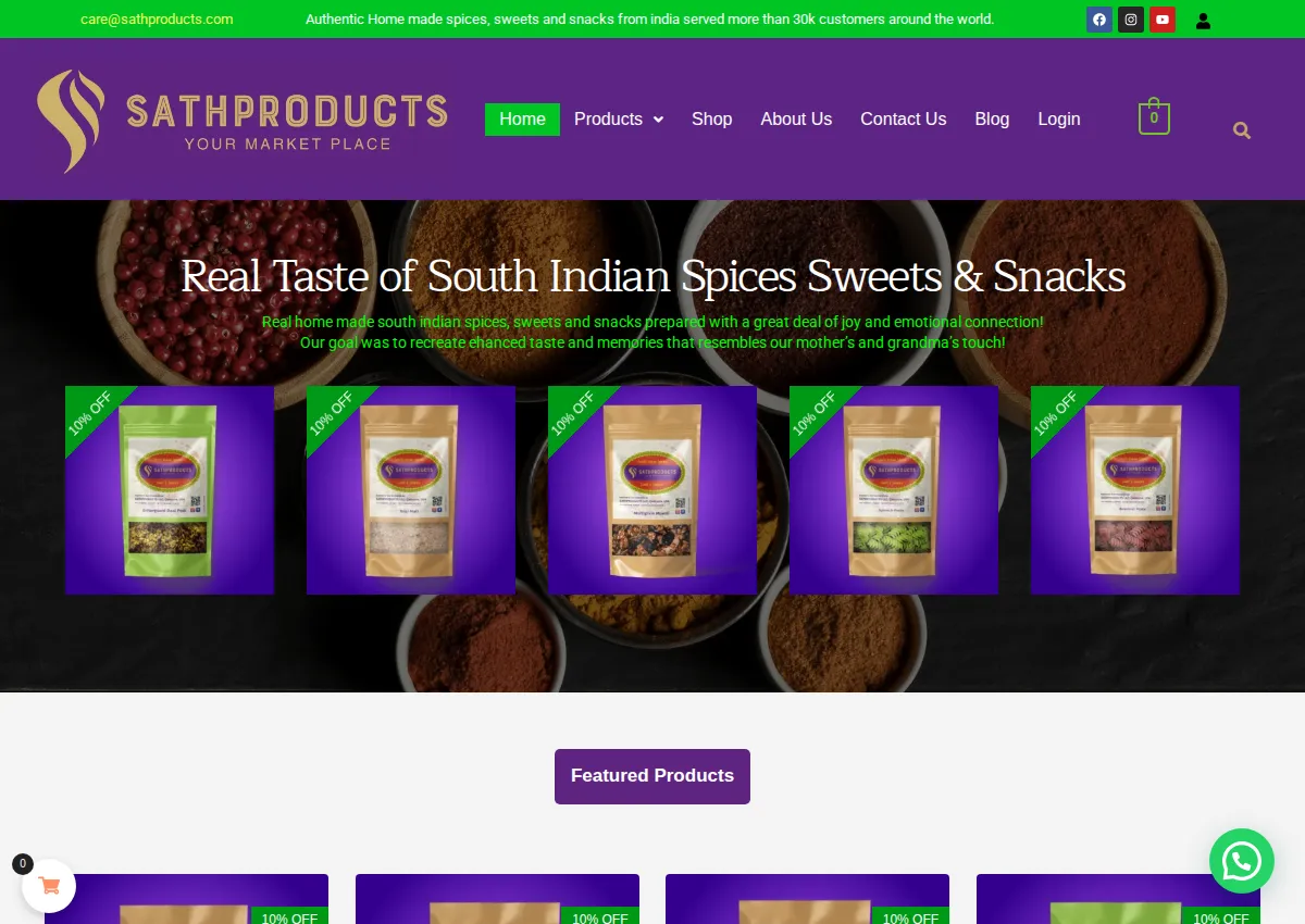 Store homepage