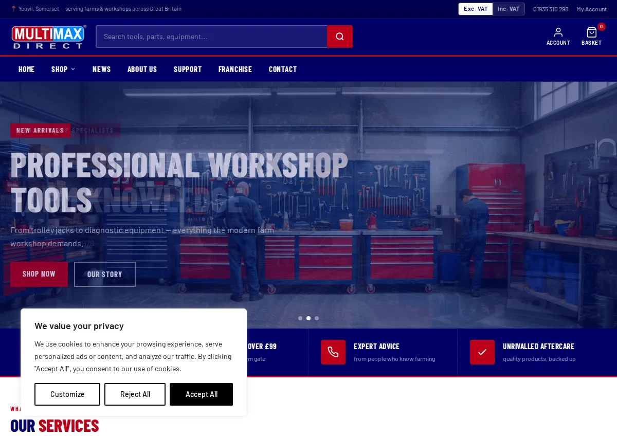 Store homepage