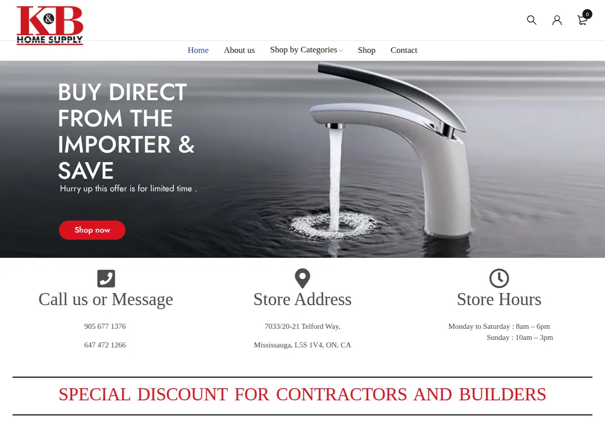 Store homepage