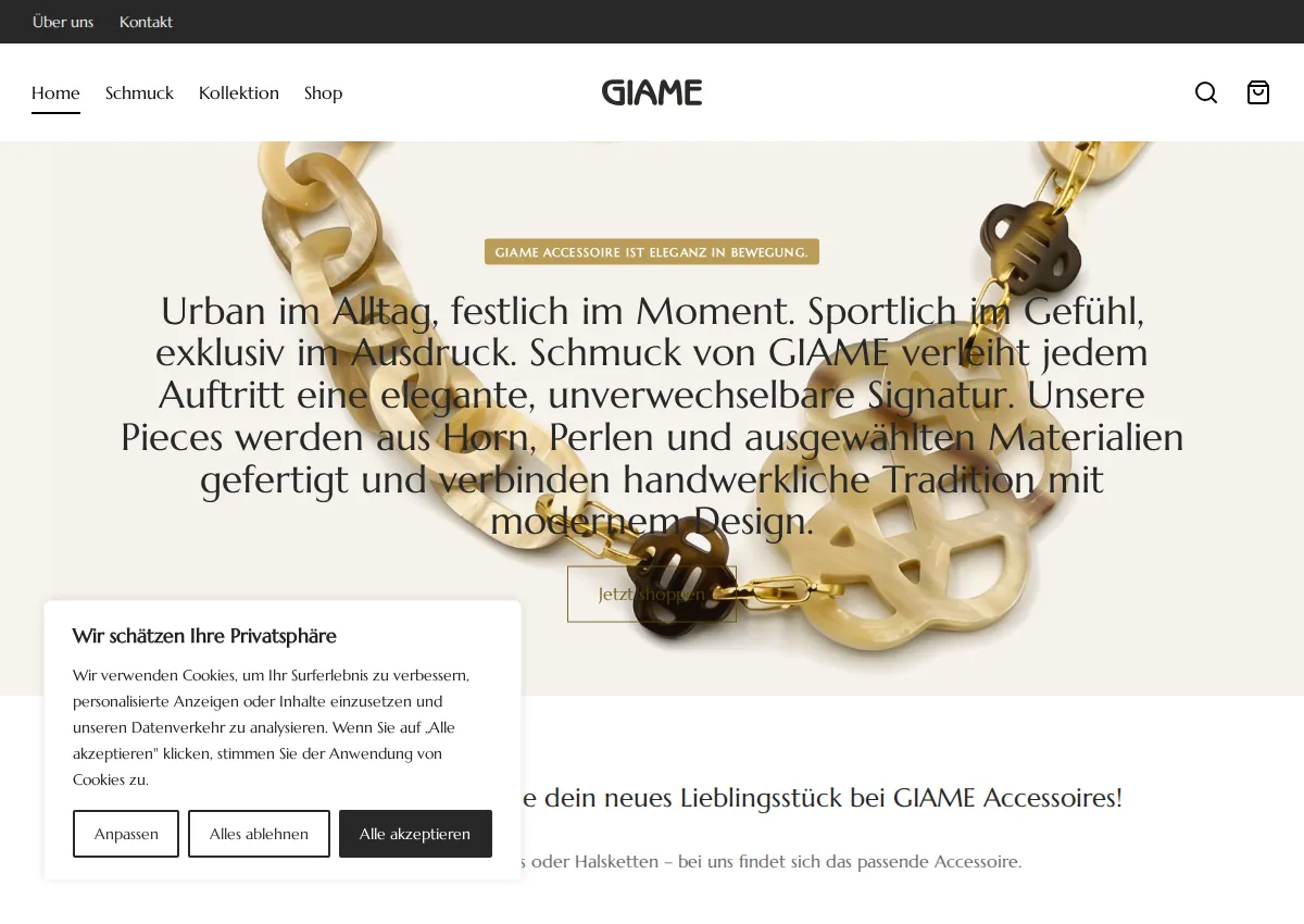 Store homepage