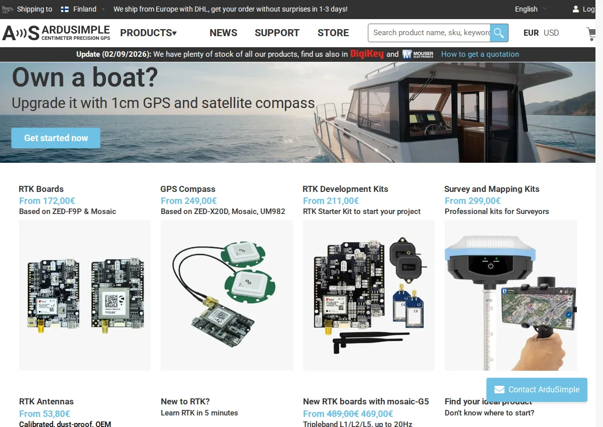 Store homepage