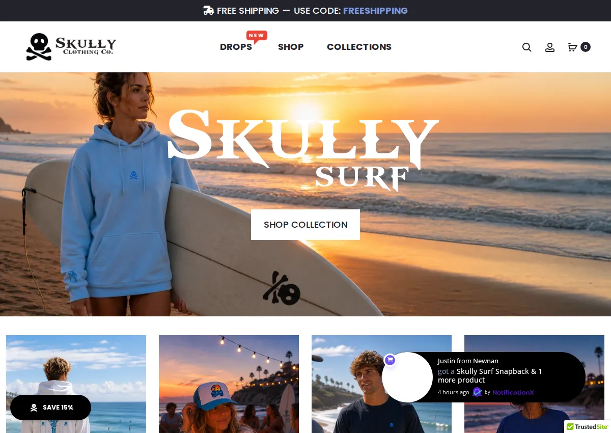 Store homepage