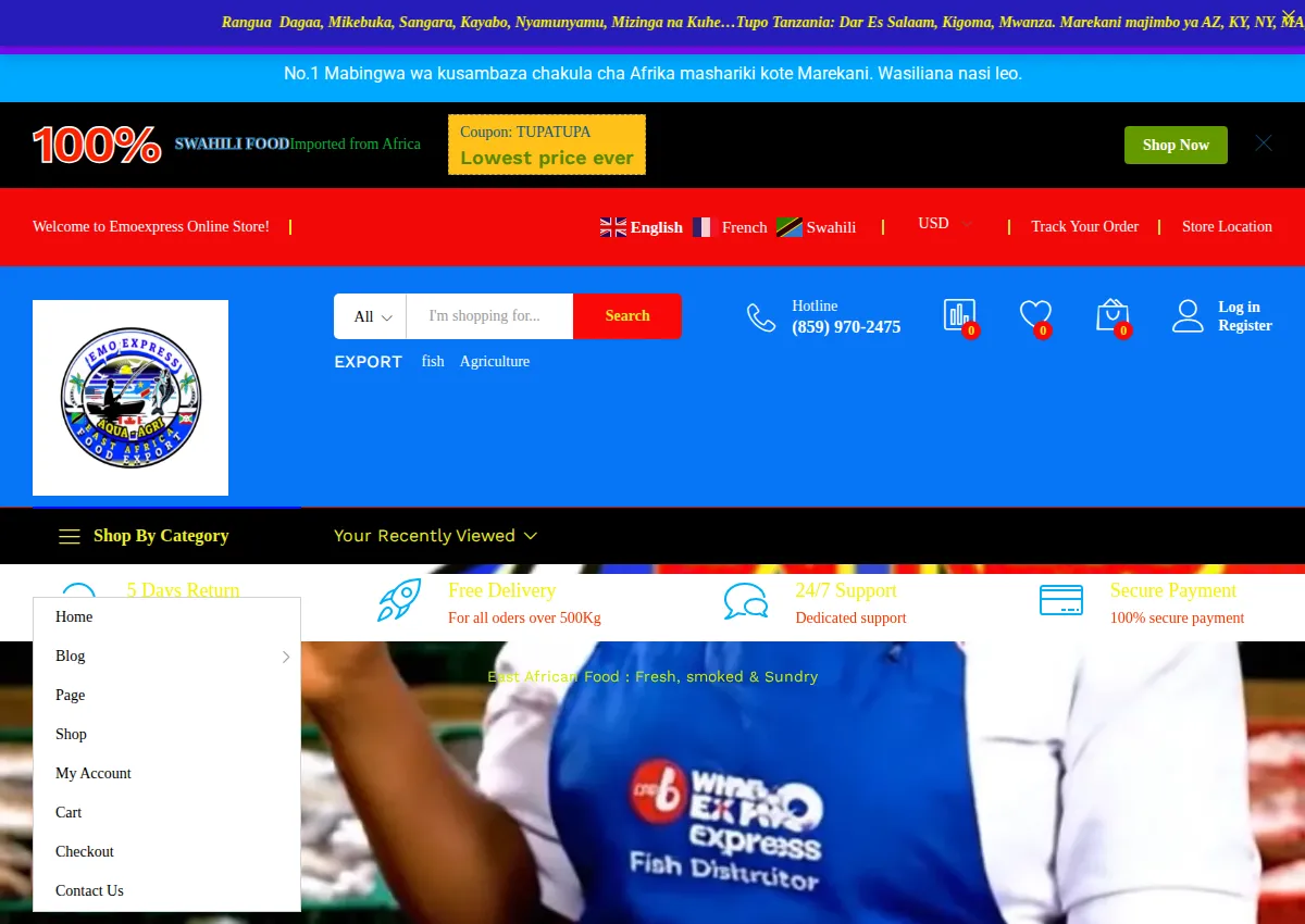 Store homepage