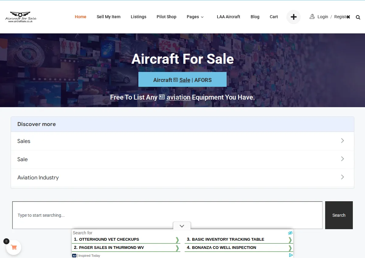 Store homepage