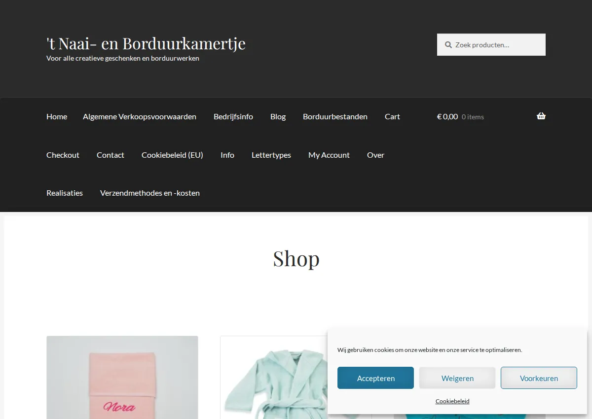 Store homepage